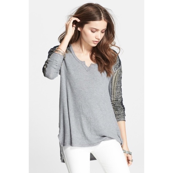 Free People Tops - 5/$25 ♥️ Free people raw edge stripe thermal small